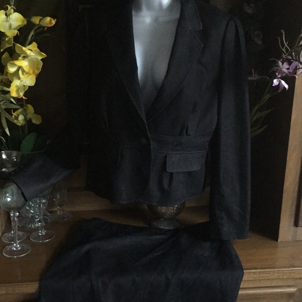 Nine West black blazer skirt suit 12 see photos